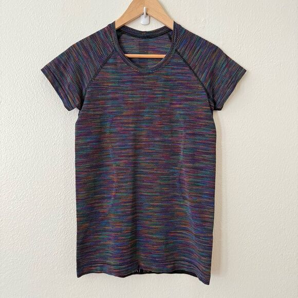 lululemon athletica Tops - Lululemon Athletica Women's 8 Swiftly Tech SS Top 2.0 Love Rainbow Special